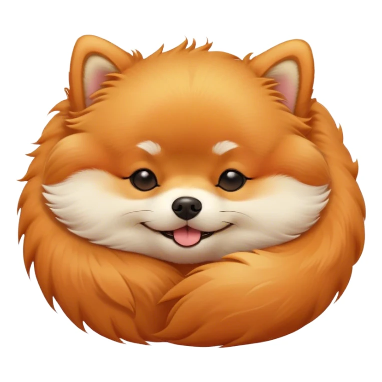 Meme-Worthy Cute Sleeping Orange Pomeranian Portrait Emoji, Head resting peacefully with a contented smile, showcasing a delightfully compact build and a luxuriously soft, fluffy orange Fur, eyes shut in a serene nap, Simplified yet hilariously adorable features, highly detailed, glowing with a soft, drowsy light, high shine, relaxed and utterly lovable, stylized with an air of playful laziness, bright and heartwarming, soft glowing outline, capturing the essence of a comically sleepy companion, so meme-worthy it feels like it could instantly become the next viral sensation of adorable slumber! sticker