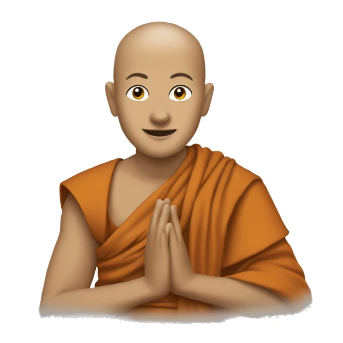 I need to create an emoji featuring a Burmese novice monk as the main image, along with our company logo. sticker