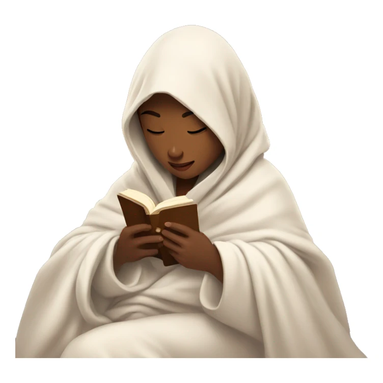 Girl reading a book under a blanket with coffee in her hands sticker
