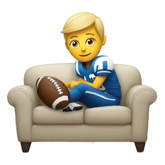 Football on the couch sticker