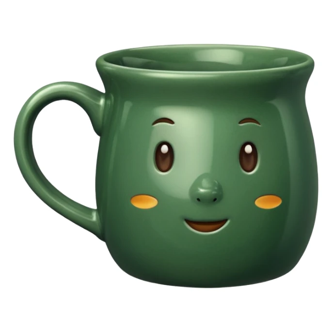 the mug is beautiful, vintage, deep green color sticker