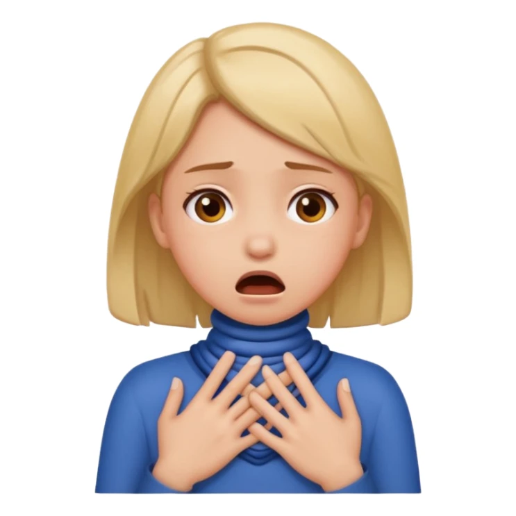 Girl with hands around her neck choking sticker