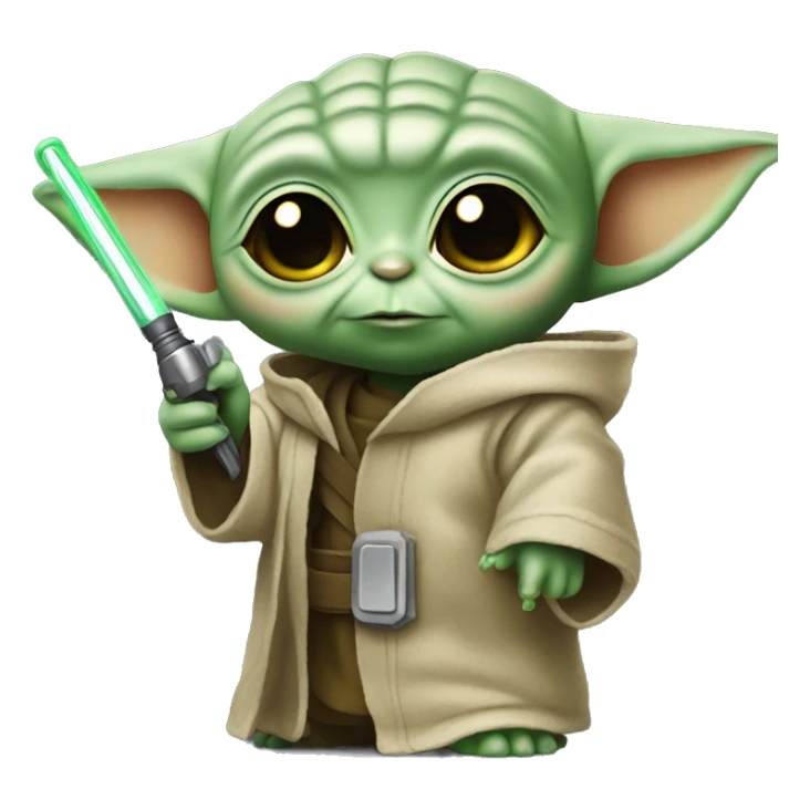 Baby Yoda is holding yellow screwdriver sticker