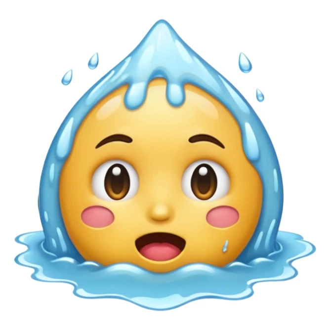 Make it emoji not a person Drooling and face wet and water is white sticker
