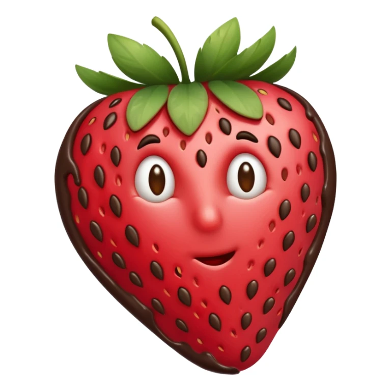 strawberry halfway covered in chocolate sticker