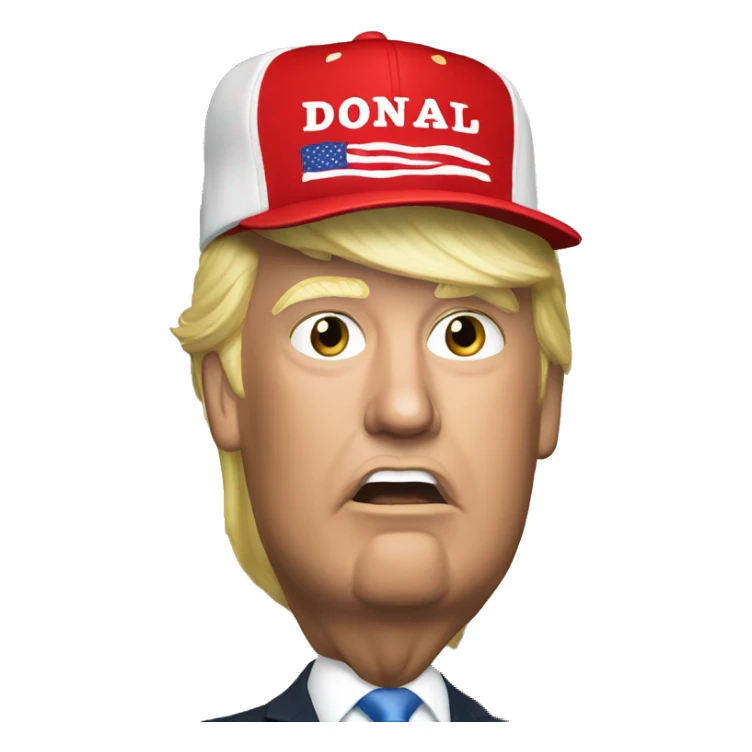 Donald trump wearing MAGA Cap sticker