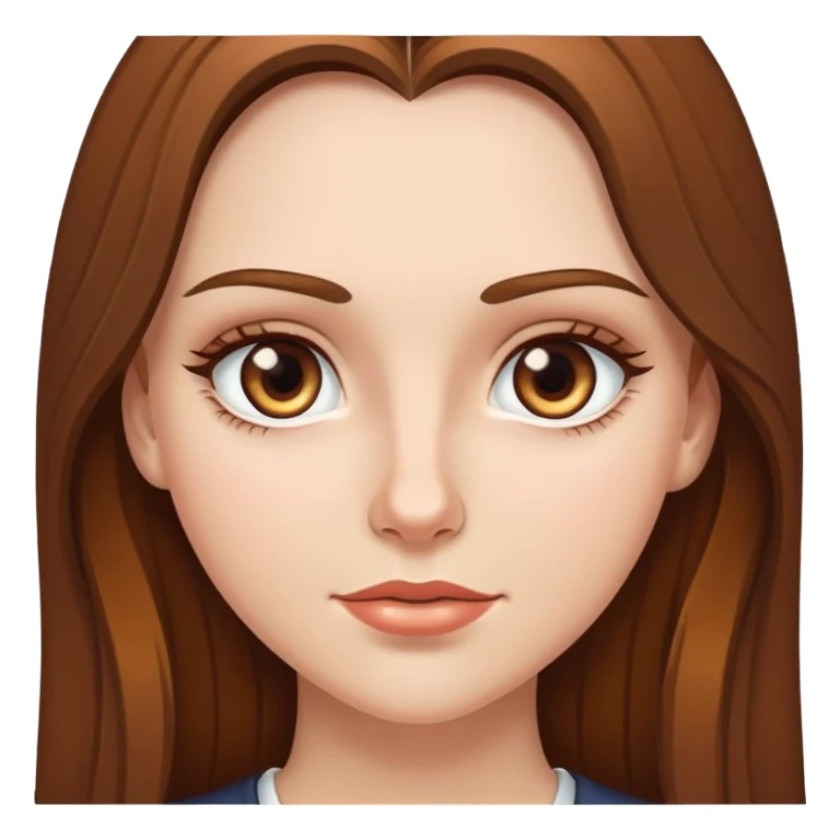 White girl with long brown hair and hazel eyes sticker
