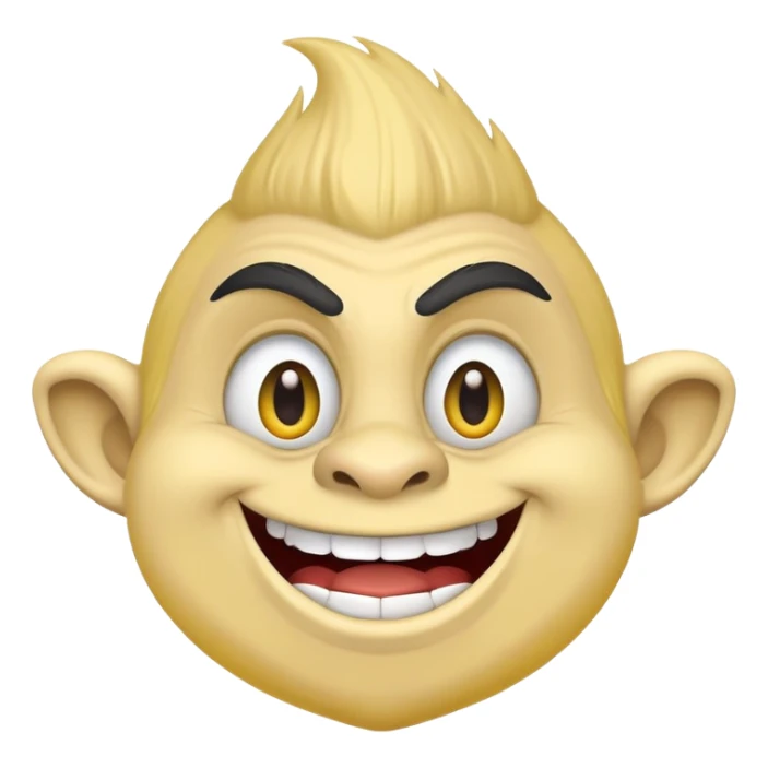 Internet meme troll face with a mischievous grin, typical YouTube thumbnail style sticker