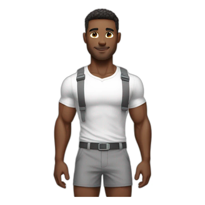 Fit Man With the biceps in white shirt and gray shorts sticker