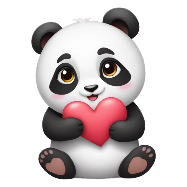 A very cute and beautiful panda who holds a heart in her hand sticker