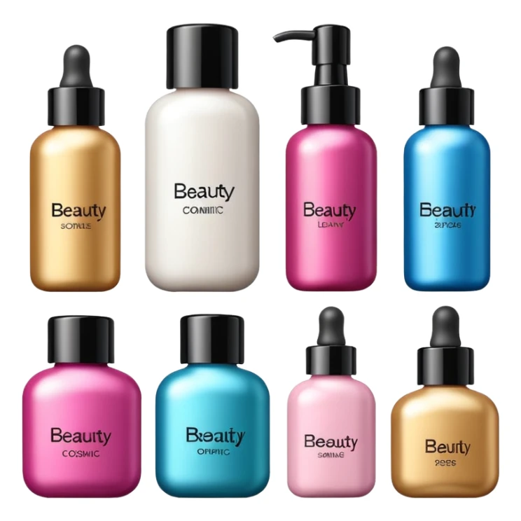 emoji of luxury brand labeled beauty products sticker