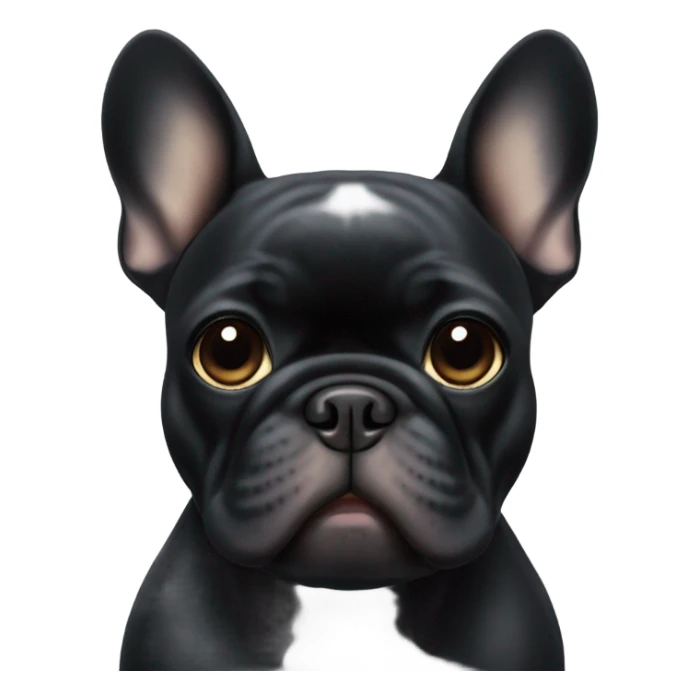 Black French bulldog with round face sticker