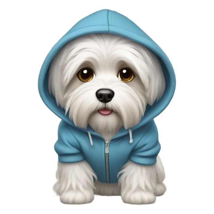 Havanese wearing a hoodie  sticker
