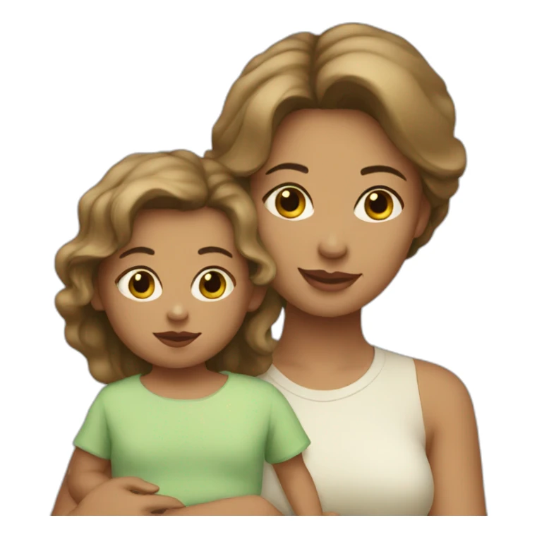 Woman with dark blonde hair with baby boy sticker