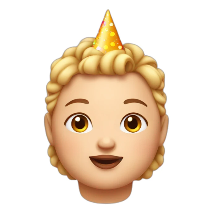 Fat girl celebrating birthday sticker