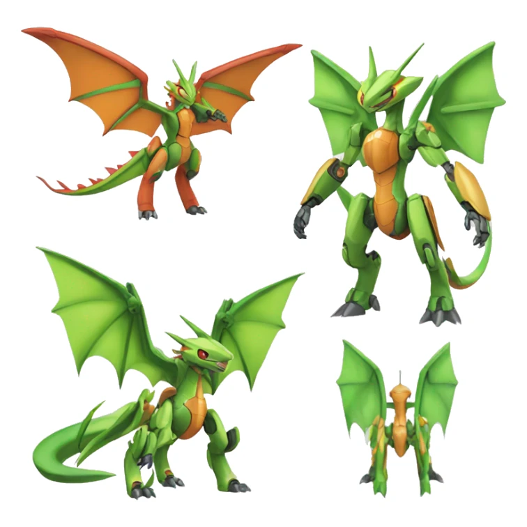 Mechanical Flygon-Scyther-Charizard-raptor-Medabot-Mecha full body sticker