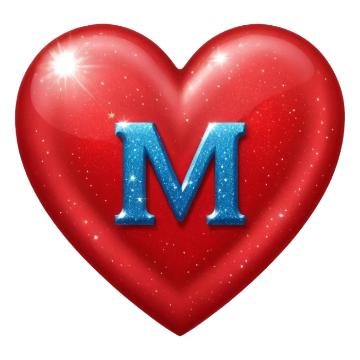 Corazon con vrillotos y una m en el centro sticker