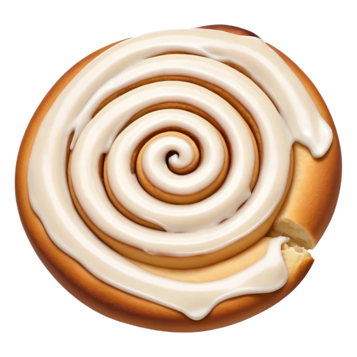 cinnamon roll with a little wink and a swirl of icing on top sticker
