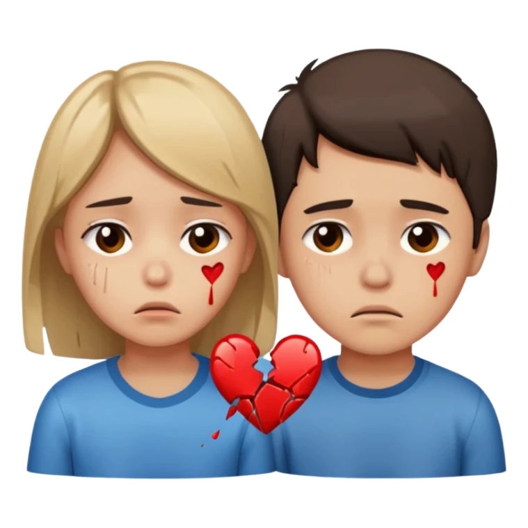 boy and girl heart big break sticker