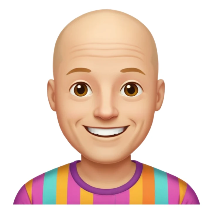 bald meme with colorful shirt sticker
