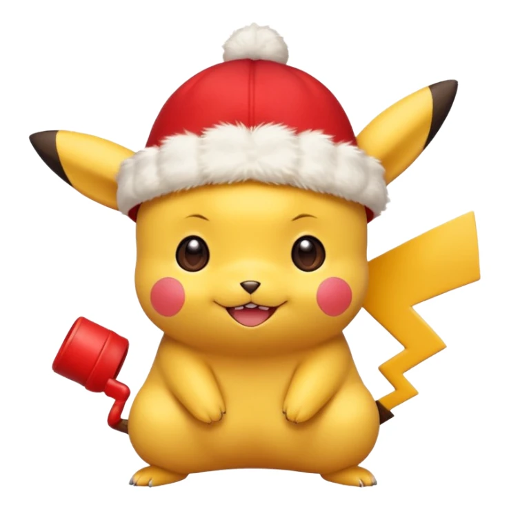 cute Pikachu Pokémon wearing a small red cap and smiling sticker