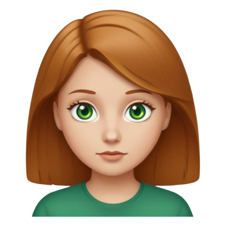 Round white girl with light brown hair and green eyes sticker
