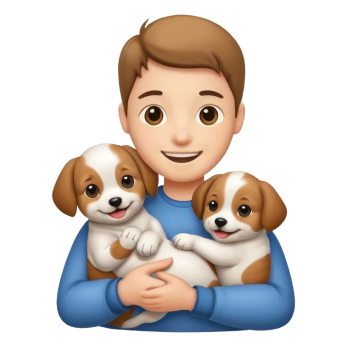 holding puppy sticker