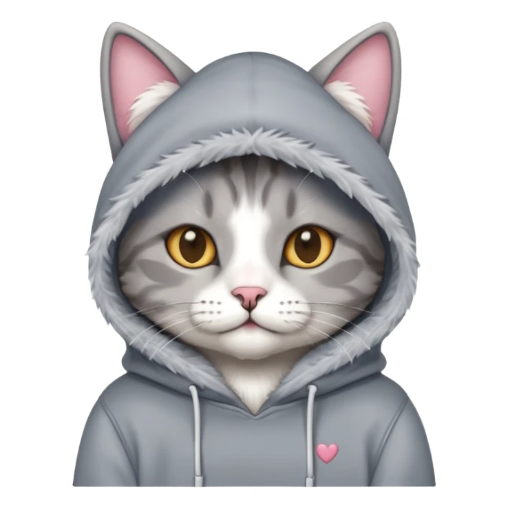 Cat Wearing a fresh love hoodie sticker