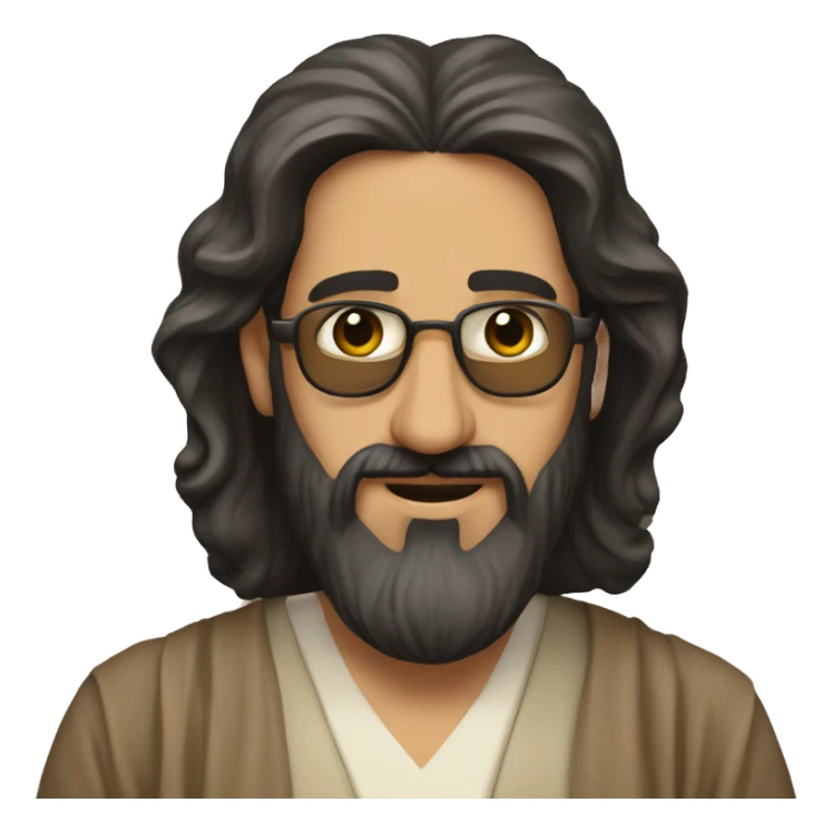 the dude from the big lebowski but with as an arab man with a longer black beard sticker