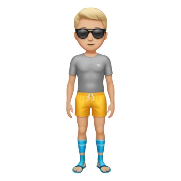 white male model wearing sunglasses full body sticker