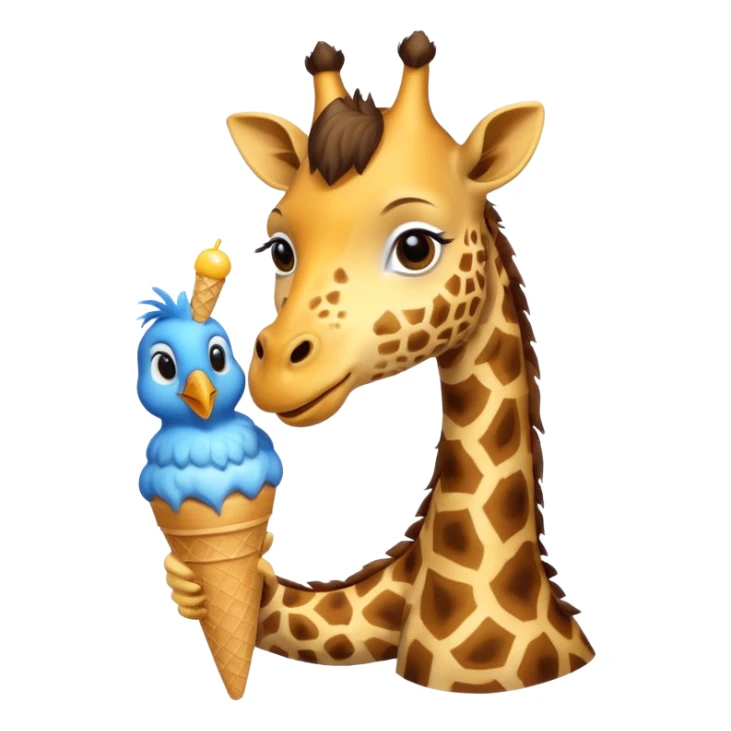 Giraffe with Ice Creams
Giraffe sharing cone with bird



 sticker