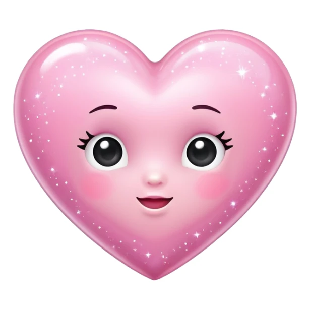 Baby pink heart with sparkles sticker
