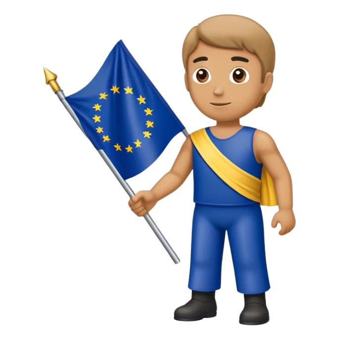 man with european union flag sticker