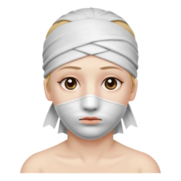 very sick person bandage in the head sticker