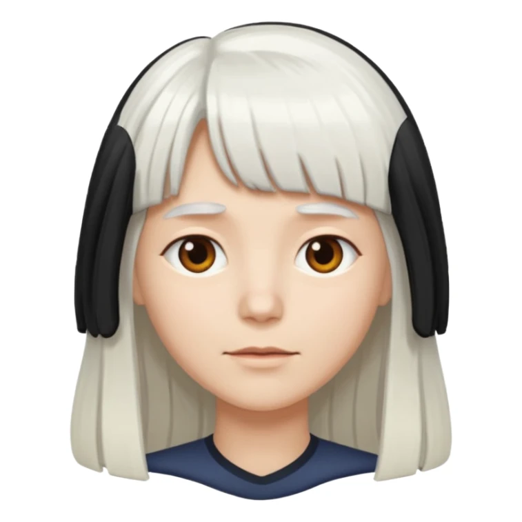little longer white hair and bangs sticker