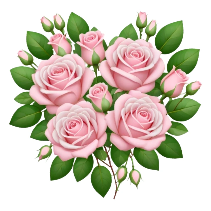 pastel roses in a heart shaped bouquet sticker