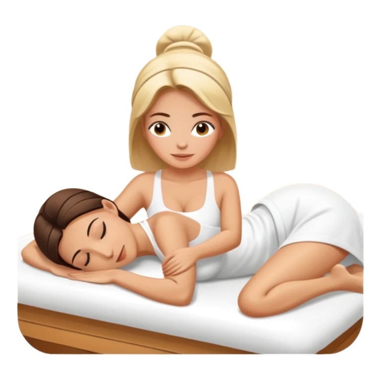 white Lady getting a massage at the spa relaxing sticker