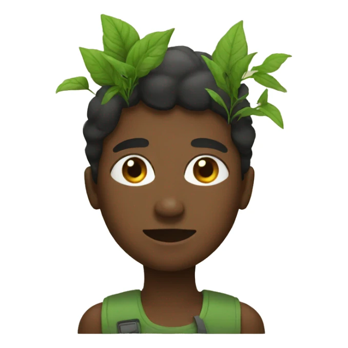 black person with plants sticker