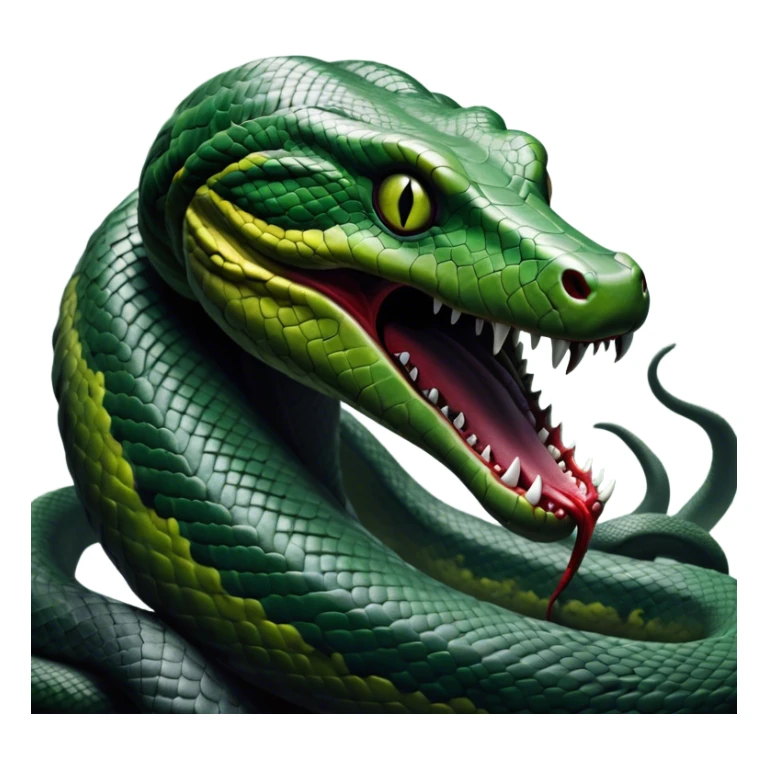 Thriller Movie Icon: A dramatic, close-up collage with sinister villains, a slithering anaconda, and zombie figures emerging from the shadows. Dark and moody atmosphere with eerie lighting, tension-filled elements. Transparent background. sticker