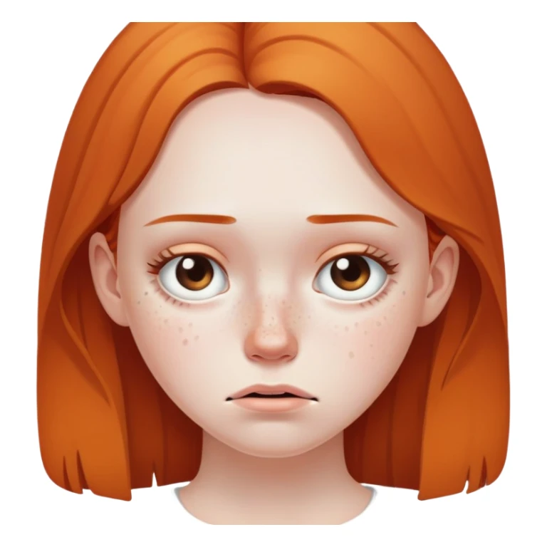 Girl with bad acne sad,freckles sticker