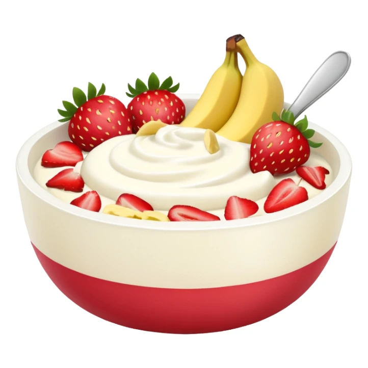 Yogurt bowl with strawberries and banana pieces sticker