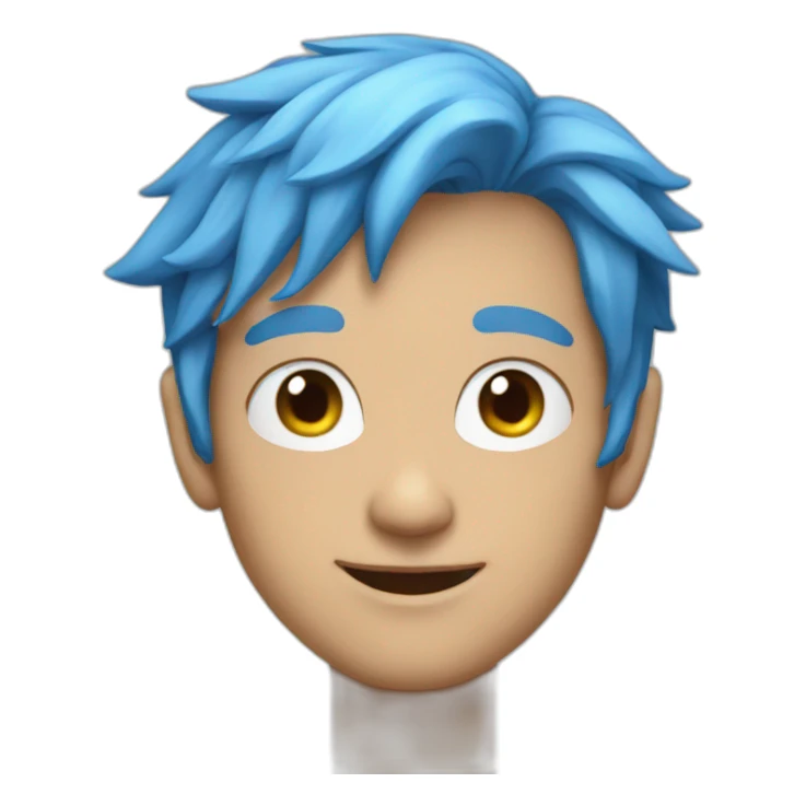 Portrait Super hero man with blue hair sticker