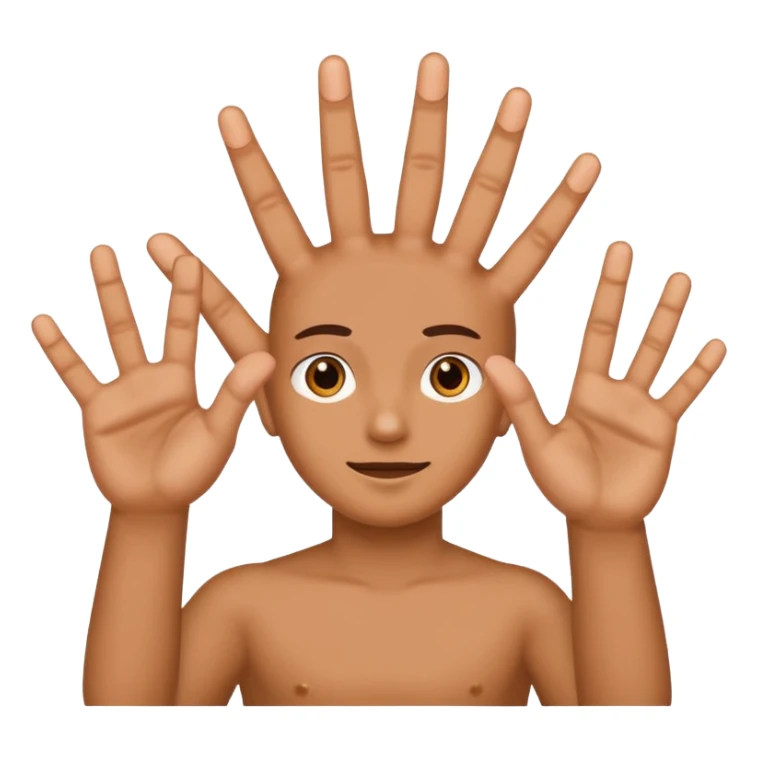 A person in their right hand 6 and left hand 7 sticker