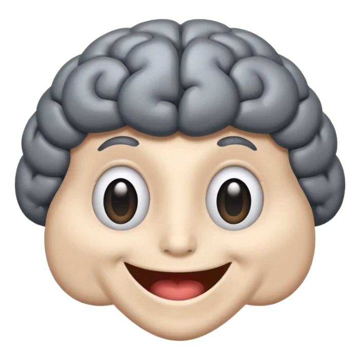 happy brain with smile and eyes sticker