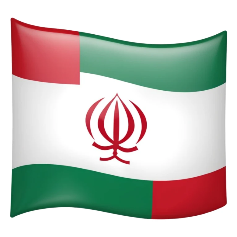square iranian flag green white and red  sticker