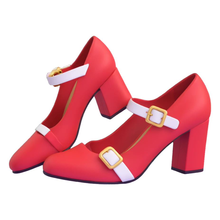 Sonic the Hedgehog's red shoes with white strap and gold buckle sticker