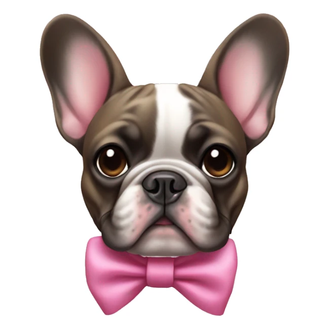 french bulldog with bow pink on head sticker