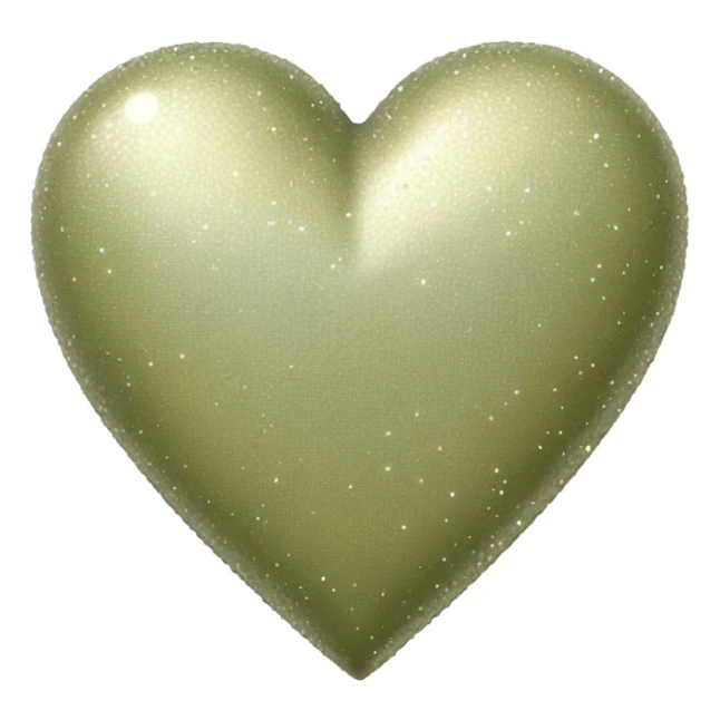 Pastel olive heart with many sparkles  sticker