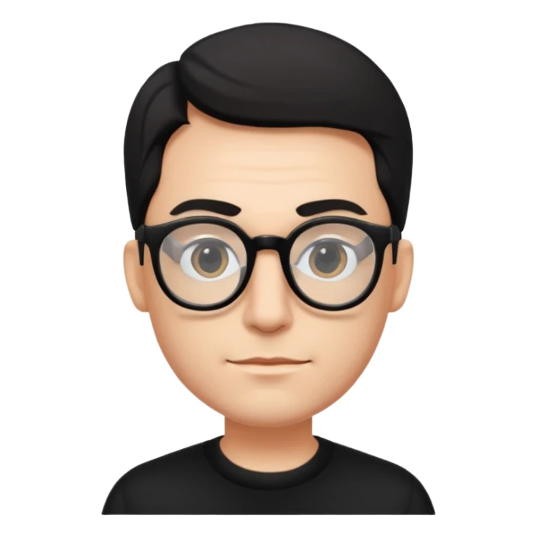 MAn with big glasses,black wear sticker