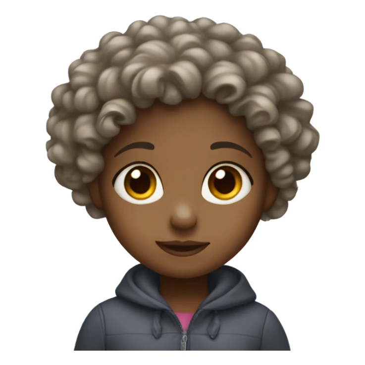 little girl with curly hair sticker